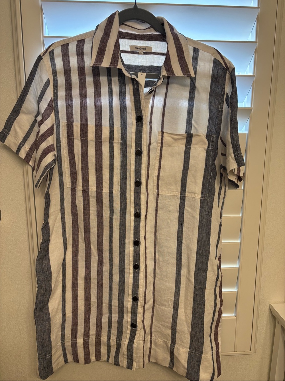 Madewell Relaxed Mini Shirtdress 100% Linen - Picture 5 of 6